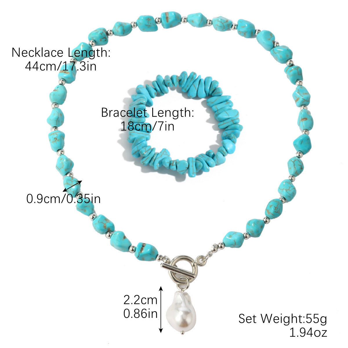 Wholesale Vintage Turquoise Pendant Set